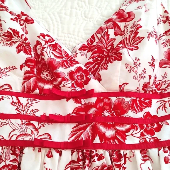 Robbie Bee Summer Fit & Flare Cotton Lined Floral Dress/ Size 8 - Picture 8 of 13